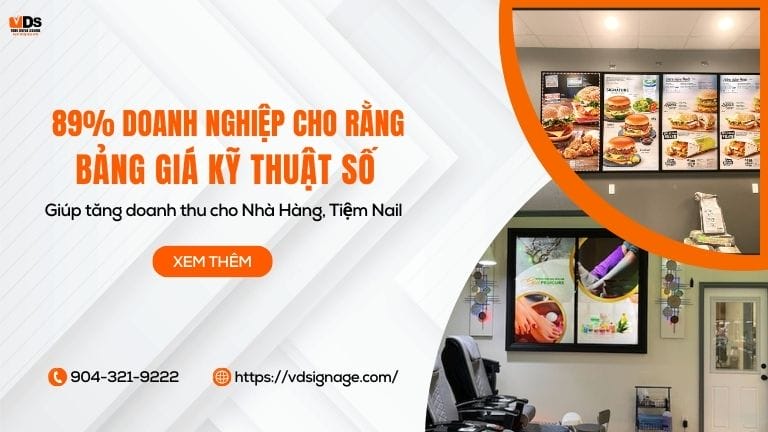 Bảng giá kỹ thuật số giúp tăng doanh thu cho Nhà Hàng, Tiệm Nail