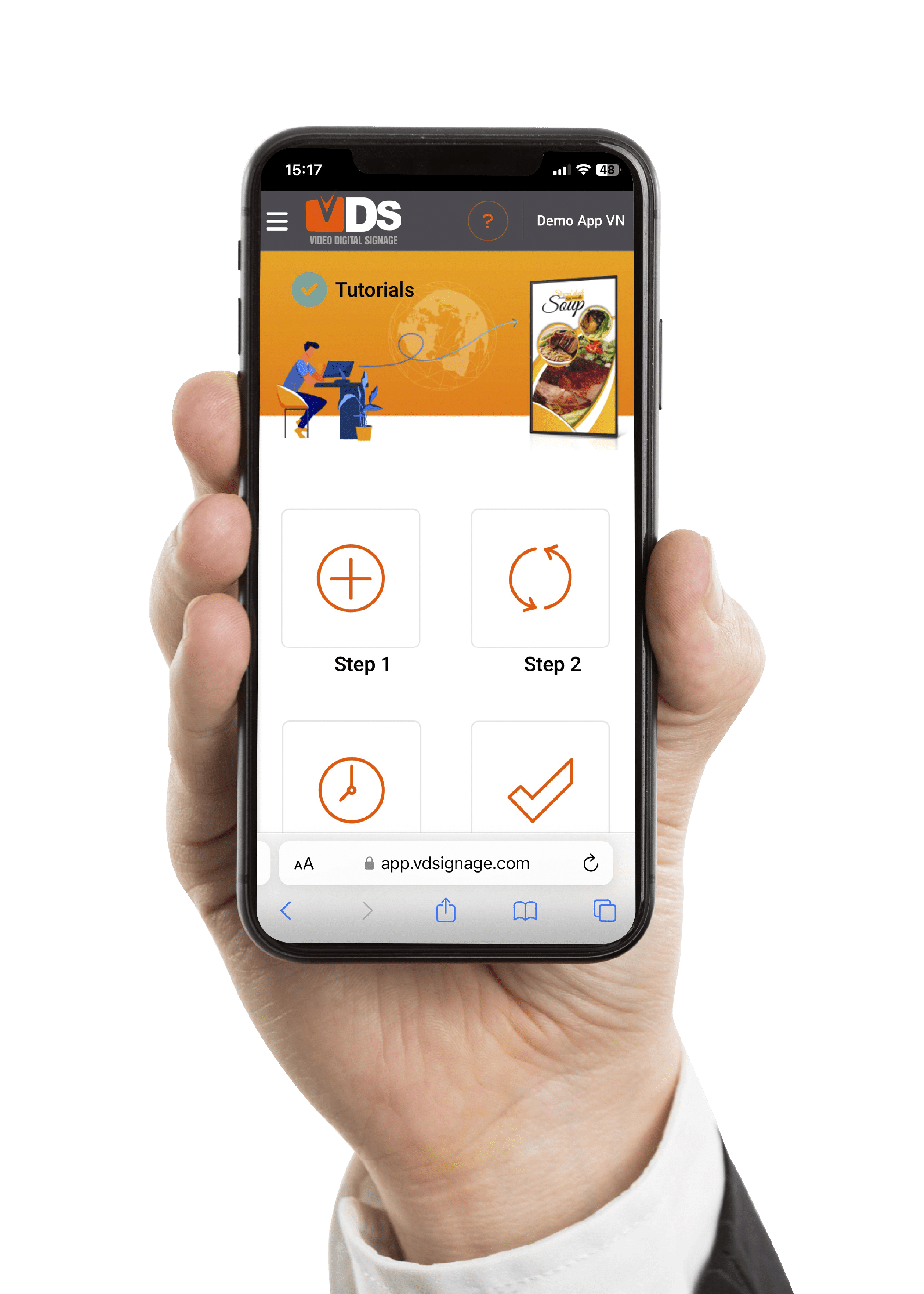 hand holding smartphone