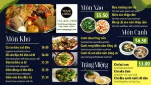 Mẫu menu điện tử ngang đẹp và chuyên nghiệp cho nhà hàng