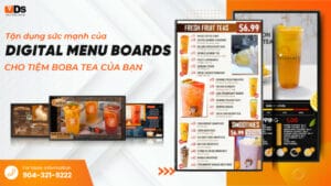 Digital menu boards cho tiệm Boba Tea