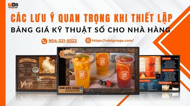 Lưu ý quan trọng khi thiết lập bảng giá kỹ thuật số cho nhà hàng