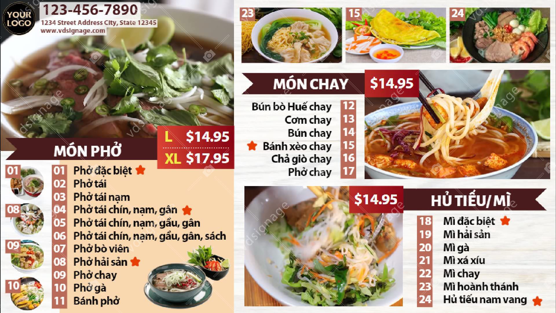 Liên tục làm mới thực đơn